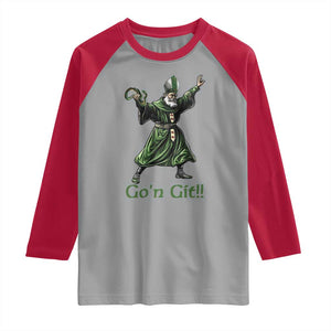 Funny St Patrick's Day Raglan Shirt Go'n Git Saint Patrick Snake TS11 Sport Gray Red Print Your Wear