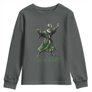 Funny St Patrick's Day Youth Sweatshirt Go'n Git Saint Patrick Snake TS11 Dark Heather Print Your Wear