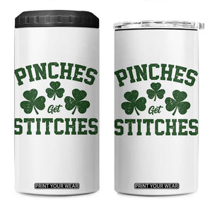 Funny St Patrick's Day Pinches Get Stiches 4 in 1 Can Cooler Tumbler Shamrock TS11 One Size: 16 oz White Print Your Wear