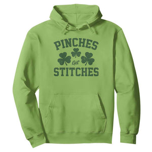 Funny St Patrick's Day Pinches Get Stiches Hoodie Shamrock TS11 Lime Print Your Wear