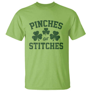 Funny St Patrick's Day Pinches Get Stiches T Shirt Shamrock TS11 Lime Print Your Wear