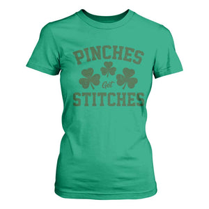 Funny St Patrick's Day Pinches Get Stiches T Shirt For Women Shamrock TS11 Irish Green Print Your Wear