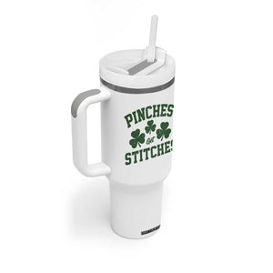 Funny St Patrick's Day Pinches Get Stiches Tumbler With Handle Shamrock TS11 Print Your Wear