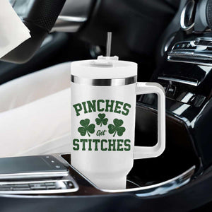 Funny St Patrick's Day Pinches Get Stiches Tumbler With Handle Shamrock TS11 Print Your Wear