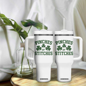 Funny St Patrick's Day Pinches Get Stiches Tumbler With Handle Shamrock TS11 Print Your Wear