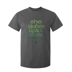 Funny Ohio Skibidi Gyatt Sigma Rizz St Patrick's Day T Shirt For Kid Shamrock TS11 Dark Heather Print Your Wear
