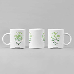 Funny Ohio Skibidi Gyatt Sigma Rizz St Patrick's Day Coffee Mug Shamrock TS11 Print Your Wear