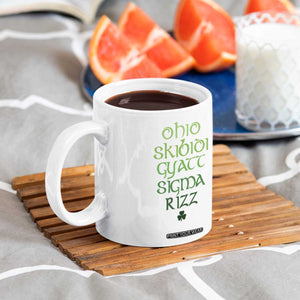 Funny Ohio Skibidi Gyatt Sigma Rizz St Patrick's Day Coffee Mug Shamrock TS11 Print Your Wear