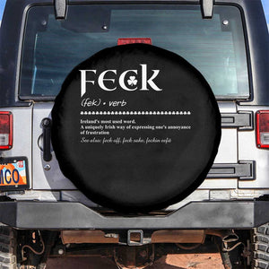 Funny Irish Pride Spare Tire Cover Feck Definition Shamrocks St Patrick's Day TS11 No hole Black Print Your Wear