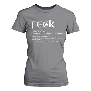 Funny Irish Pride T Shirt For Women Feck Definition Shamrocks St Patrick's Day TS11 Charcoal Print Your Wear