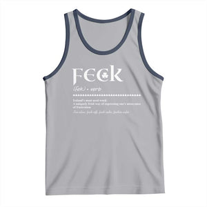 Funny Irish Pride Tank Top Feck Definition Shamrocks St Patrick's Day TS11 Athletic Heather Navy Print Your Wear