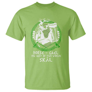 Funny Norse Gael T Shirt - The Best Of Two Worlds Skal Irish Viking Beer Heritage Humor Tee TS11 Lime Print Your Wear