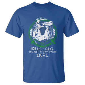 Funny Norse Gael T Shirt - The Best Of Two Worlds Skal Irish Viking Beer Heritage Humor Tee TS11 Royal Blue Print Your Wear