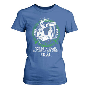 Funny Norse Gael The Best Of Two Worlds Skal T Shirt For Women Irish Viking Beer TS11 Royal Blue Print Your Wear