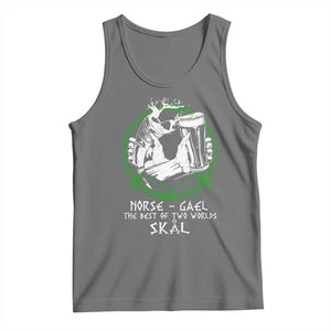 Funny Norse Gael The Best Of Two Worlds Skal Tank Top Irish Viking Beer TS11 Black Heather Print Your Wear