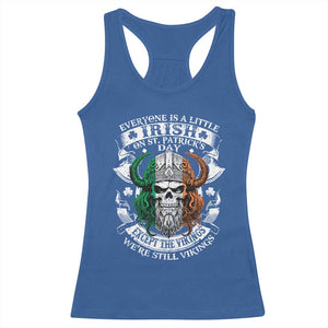 Funny Irish Viking Racerback Tank Top Everyone Is A Little Irish On St Patrick's Day TS11 Royal Blue Print Your Wear