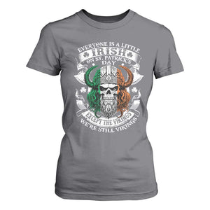 Funny Irish Viking T Shirt For Women Everyone Is A Little Irish On St Patrick's Day TS11 Charcoal Print Your Wear