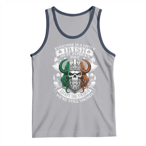 Funny Irish Viking Tank Top Everyone Is A Little Irish On St Patrick's Day TS11 Athletic Heather Navy Print Your Wear