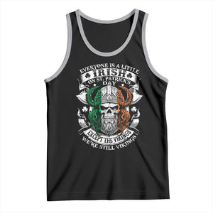 Funny Irish Viking Tank Top Everyone Is A Little Irish On St Patrick's Day TS11 Black Athletic Heather Print Your Wear