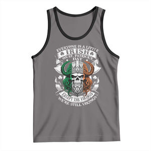 Funny Irish Viking Tank Top Everyone Is A Little Irish On St Patrick's Day TS11 Deep Heather Black Print Your Wear