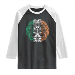 Norse Gaels Viking Yggdrasil Awe Tree Raglan Shirt Irish St Patricks Day TS11 Black White Print Your Wear