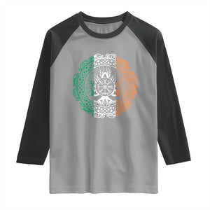 Norse Gaels Viking Yggdrasil Awe Tree Raglan Shirt Irish St Patricks Day TS11 Sport Gray Black Print Your Wear