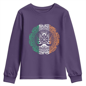 Norse Gaels Viking Yggdrasil Awe Tree Youth Sweatshirt Irish St Patricks Day TS11 Purple Print Your Wear