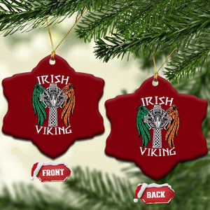 Irish Viking Ceramic Ornament Vintage Shamrock Celtic Viking Skull TS11 Print Your Wear