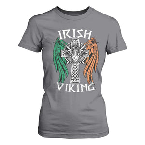 Irish Viking T Shirt For Women Vintage Shamrock Celtic Viking Skull TS11 Charcoal Print Your Wear