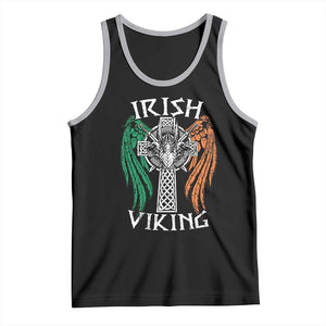 Irish Viking Tank Top Vintage Shamrock Celtic Viking Skull TS11 Black Athletic Heather Print Your Wear