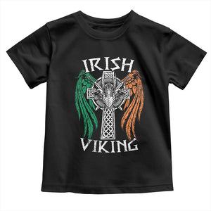 Irish Viking Toddler T Shirt Vintage Shamrock Celtic Viking Skull TS11 Black Print Your Wear