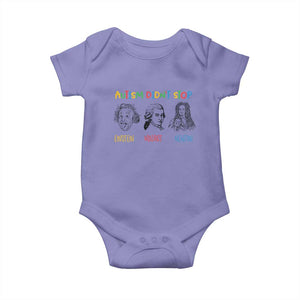 Autism Didn't Stop Einstein Mozart Newton Baby Onesie Autism Awareness TS11 Violet Print Your Wear