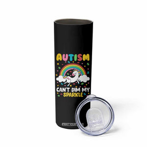 Funny Autism Can't Dim My Sparkle Skinny Tumbler Autism Awareness Unicorn Rainbow TS11 Print Your Wear