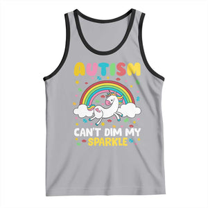 Funny Autism Can't Dim My Sparkle Tank Top Autism Awareness Unicorn Rainbow TS11 Athletic Heather Black Print Your Wear
