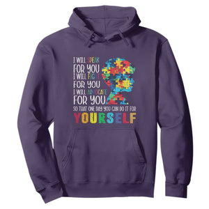 Autism Awareness Hoodie I Will Speak Fight Advocate For You So That One Day You Can Do It TS11 Purple Print Your Wear