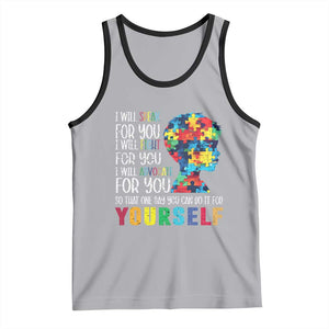 Autism Awareness Tank Top I Will Speak Fight Advocate For You So That One Day You Can Do It TS11 Athletic Heather Black Print Your Wear