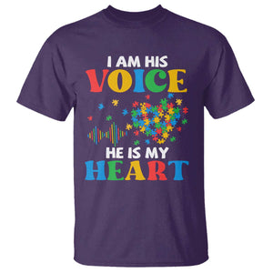 I Am His Voice He Is My Heart T Shirt Autism Awareness Puzzle Piece TS11 Purple Print Your Wear