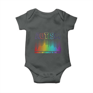 Autism Awareness Baby Onesie Autism Dancing Differently To The Beat TS11 Dark Heather Print Your Wear