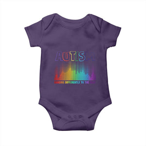 Autism Awareness Baby Onesie Autism Dancing Differently To The Beat TS11 Purple Print Your Wear