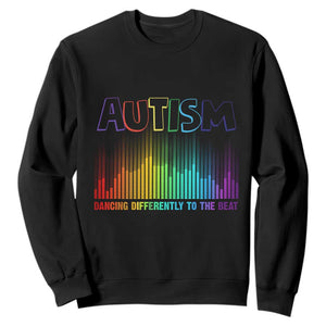 Autism Awareness Sweatshirt Autism Dancing Differently To The Beat TS11 Black Print Your Wear