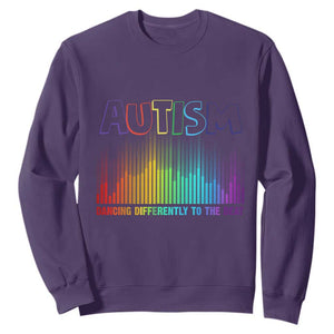 Autism Awareness Sweatshirt Autism Dancing Differently To The Beat TS11 Purple Print Your Wear