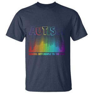 Autism Awareness T Shirt Autism Dancing Differently To The Beat TS11 Navy Print Your Wear