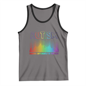 Autism Awareness Tank Top Autism Dancing Differently To The Beat TS11 Deep Heather Black Print Your Wear