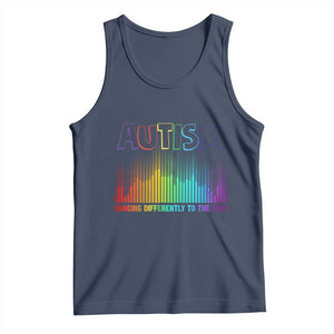Autism Awareness Tank Top Autism Dancing Differently To The Beat TS11 Navy Print Your Wear