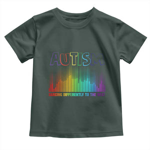 Autism Awareness Toddler T Shirt Autism Dancing Differently To The Beat TS11 Dark Forest Green Print Your Wear