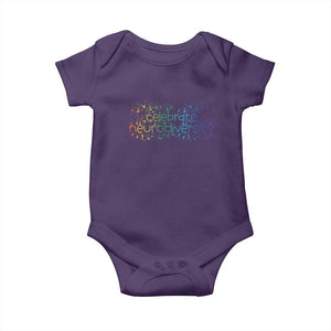 Celebrate Neurodiversity Baby Onesie Autism Awareness ASD ADHD Mental Health TS11 Purple Print Your Wear