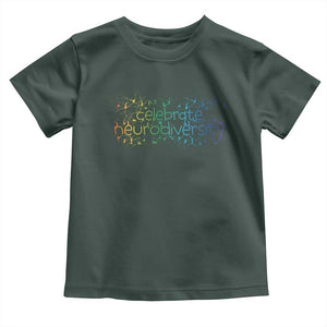 Celebrate Neurodiversity Toddler T Shirt Autism Awareness ASD ADHD Mental Health TS11 Dark Forest Green Print Your Wear