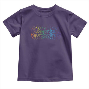 Celebrate Neurodiversity Toddler T Shirt Autism Awareness ASD ADHD Mental Health TS11 Purple Print Your Wear