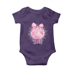 Neurodivergent Neuro Sparkly Baby Onesie Autism Spectrum ADHD Pink Bow Disco Ball TS11 Purple Print Your Wear