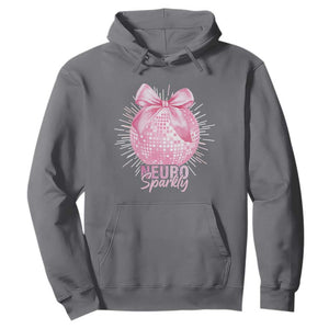 Neurodivergent Neuro Sparkly Hoodie Autism Spectrum ADHD Pink Bow Disco Ball TS11 Charcoal Print Your Wear